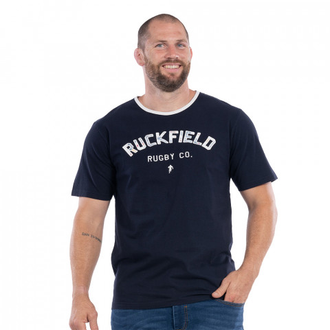 Ruckfield Palm Beach organic cotton short sleeve navy t-shirt