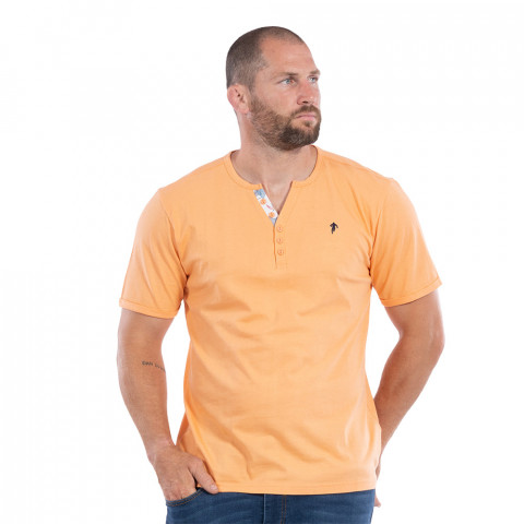 T-shirt Ruckfield col tunisien Palm Beach orange