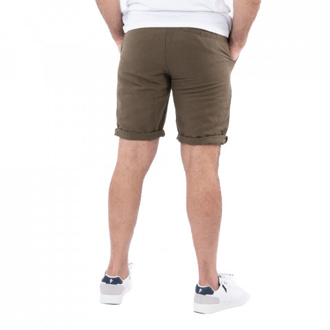 Ruckfield khaki linen shorts