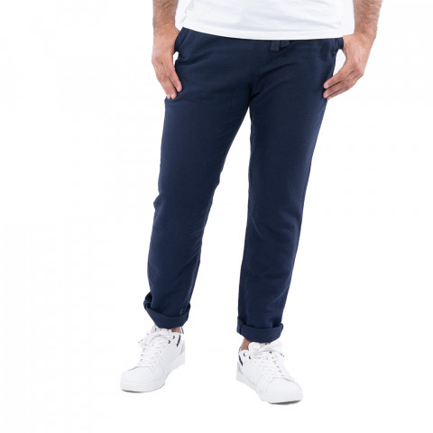 Pantalon en lin Ruckfield bleu marine