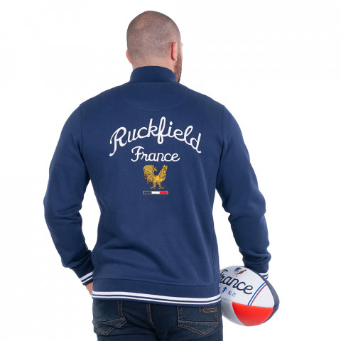 France Ruckfield navy blue zip-up sweatshirt