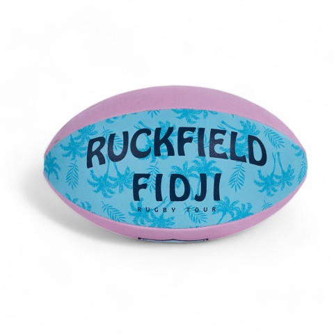 Ballon de rugby Ruckfield Fidji rose et bleu ciel
