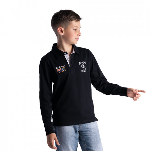 Ruckfield children's long-sleeved polo shirt black