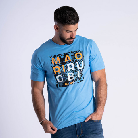 T-shirt Ruckfield rugby maori bleu clair 