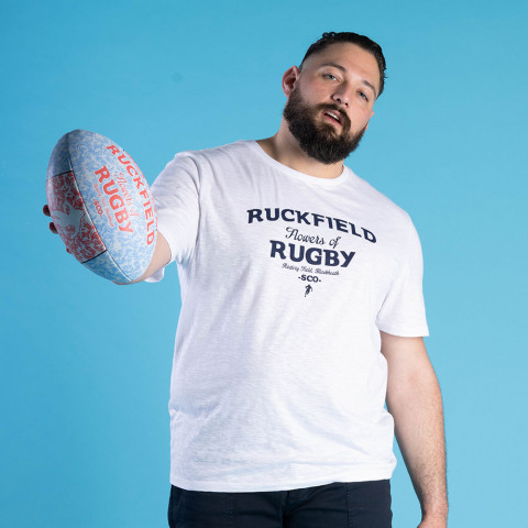 T-shirt Ruckfield Flowers of Rugby blanc