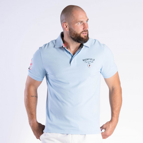 Polo piqué bleu ciel Tropical Rugby Ruckfield