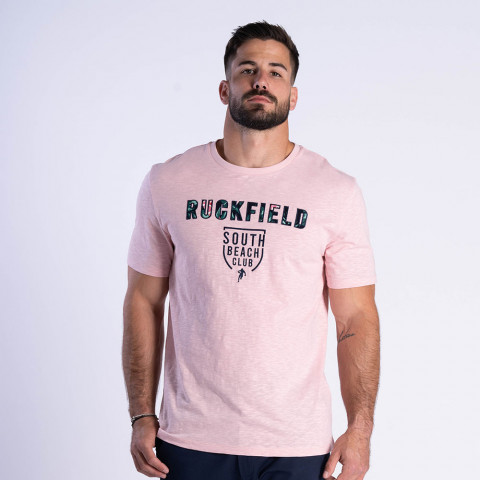 T-shirt rose Ruckfield Tropical à manches courtes 