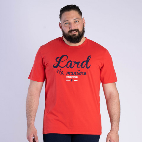 T-shirt Ruckfield rouge "Lard & la manière"