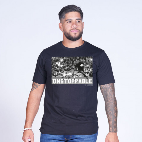 T-shirt avec sérigraphie Jonah Lomu noir 