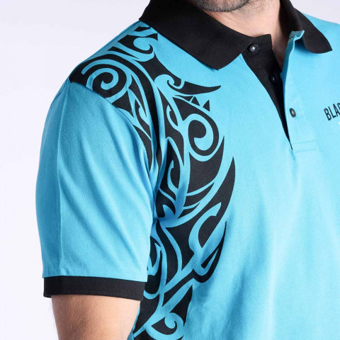 Polo WEBB ELLIS turquoise à manches courtes Rugby Nation