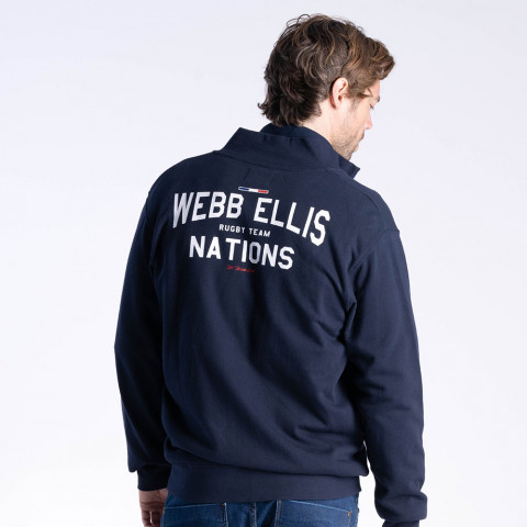 Sweat zippé bleu marine WEBB ELLIS Rugby Nations