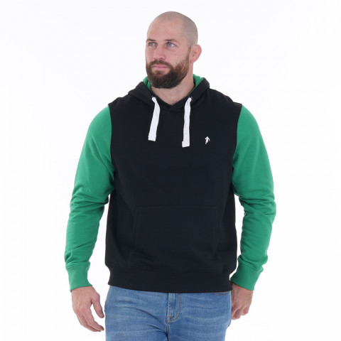 Sweat Ruckfield bicolore vert / noir