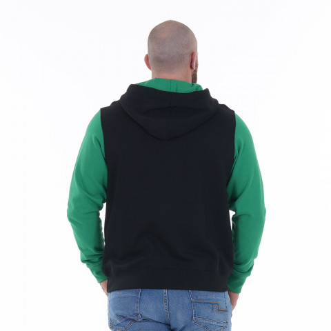 Sweat Ruckfield bicolore vert / noir