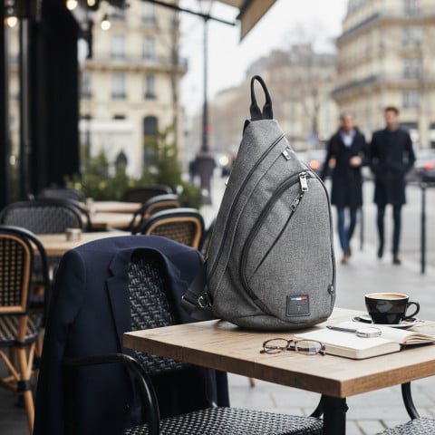 Sac porté travers french rugby club gris 