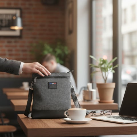 Sac porté travers gris 