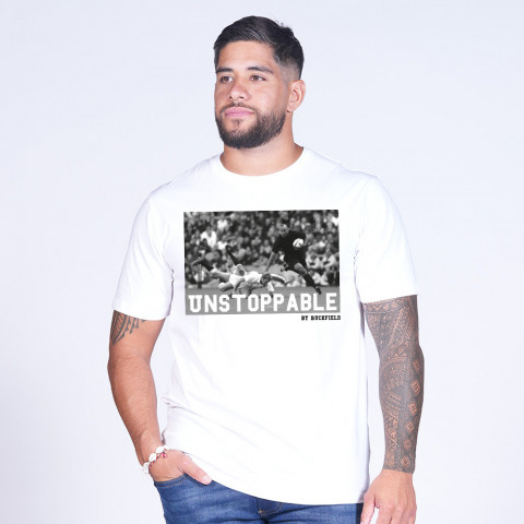 T-shirt avec sérigraphie Jonah Lomu blanc 