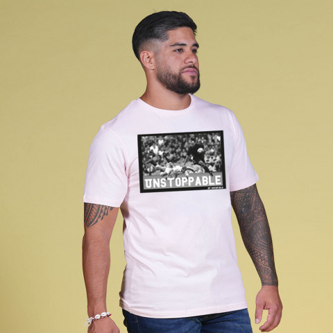 T-shirt avec sérigraphie Jonah Lomu rose