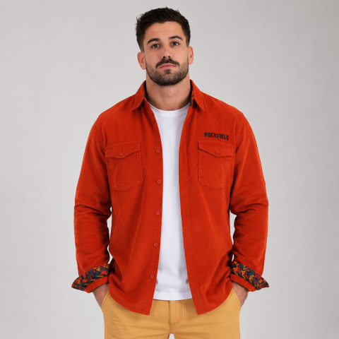 Surchemise Ruckfield velours côtelé Autumn Rugby tour rouille