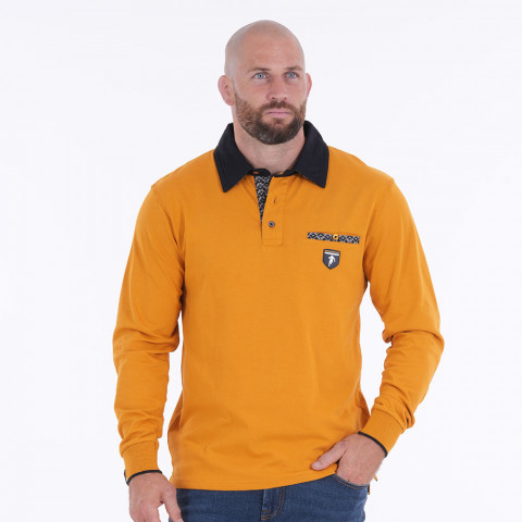 Long-sleeved mustard polo shirt Ruckfield House of Rugby