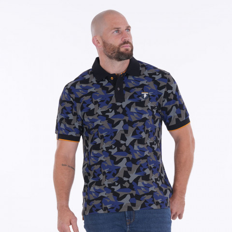 Short-sleeved printed polo shirt House of Rugby Ruckfield black