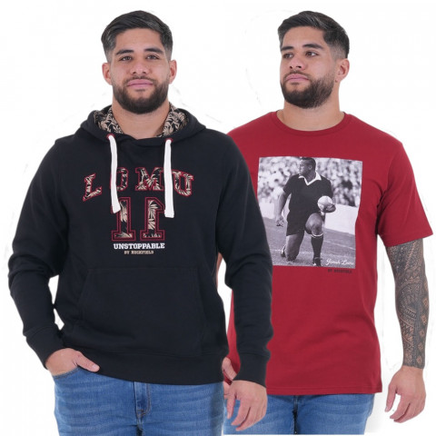 Pack duo Jonah Lomu sweat noir / t-shirt