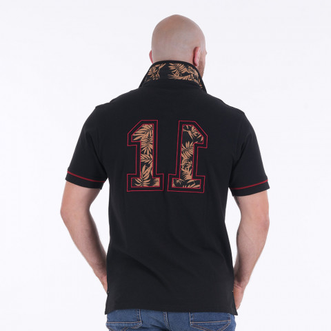 11 black short-sleeved polo shirt Jonah LOMU by Ruckfield
