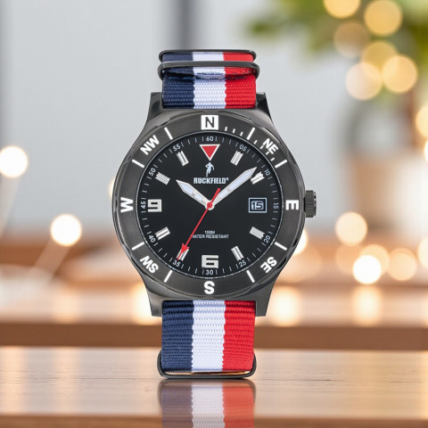 Montre homme Ruckfield Bleu/Blanc/Rouge