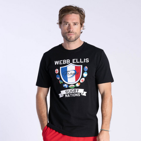 T-Shirt manches courtes noir Rugby Nations
