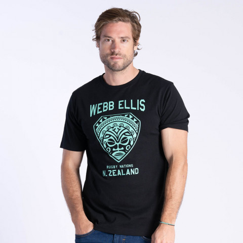 Tee-Shirt WEBB ELLIS manches courtes noir motif vert