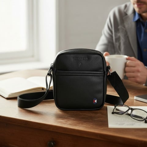 Sac travers Ruck noir 15.5 x 19.5 cm