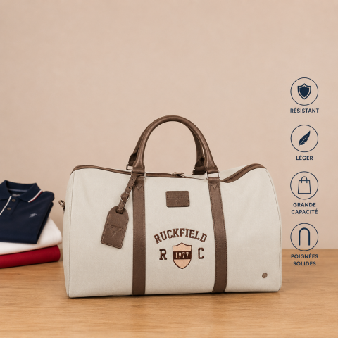 Sac week-end en toile beige