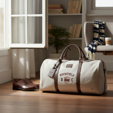 Sac week-end en toile beige