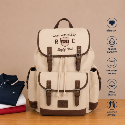 Sac à dos Ruckfield Rugby Club beige 