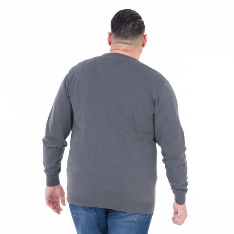 Pull col rond Ruckfield essentiel gris foncé