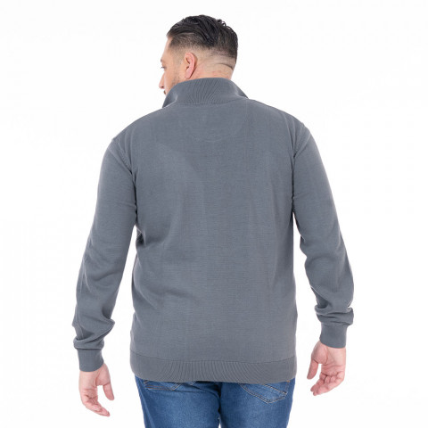 Pull demi-zip Ruckfield essentiel gris foncé