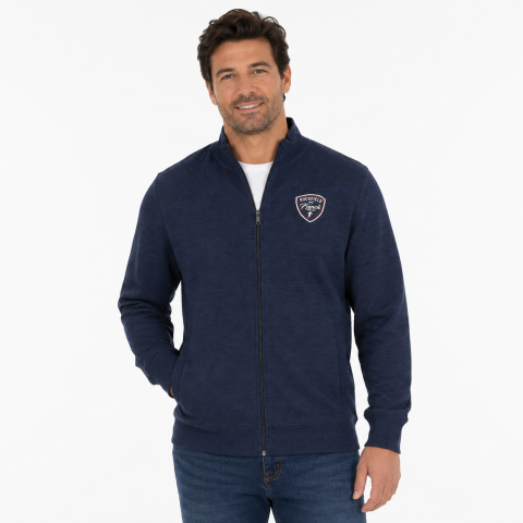 Sweat zippé Ruckfield French Rugby Club bleu chiné