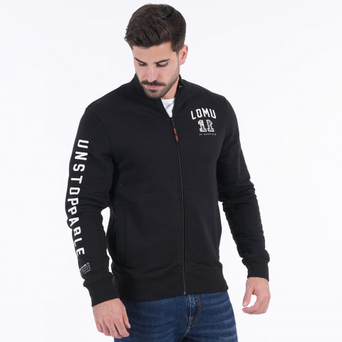 Sweat zippé noir Jonah Lomu by Ruckfield