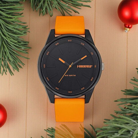 Montre Ruckfield bracelet silicone orange moyen