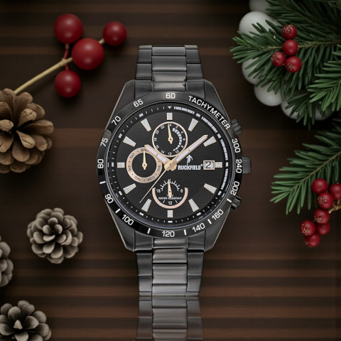 Montre Ruckfield noir bracelet en acier