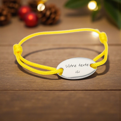 Bracelet jaune à graver médaillon ovale