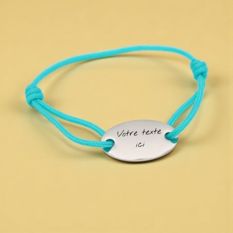 Bracelet turquoise à graver médaillon ovale