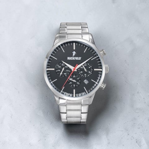 Montre homme Ruckfield argenté avec cadran noir