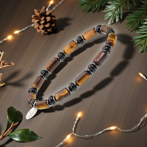 Bracelet Ruckfield œil de tigre marron & noir