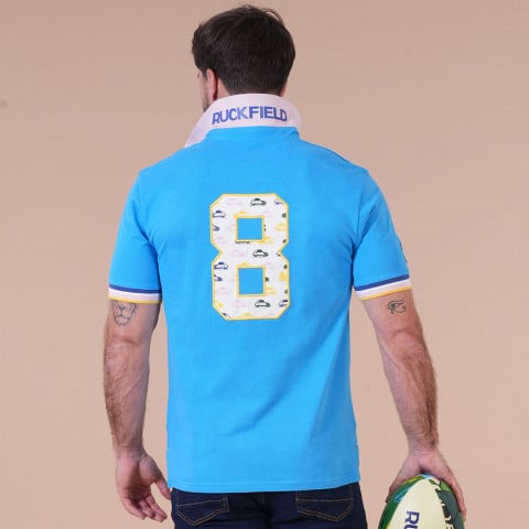 Polo bleu turquoise à manches courtes Ruckfield x 2CV