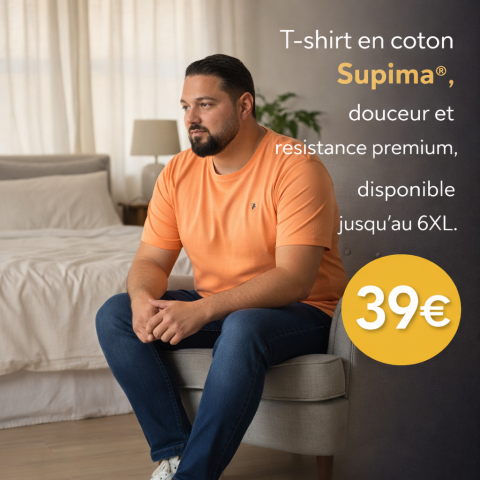 T-shirt supima - Le Basique premium Ruckfield mandarine