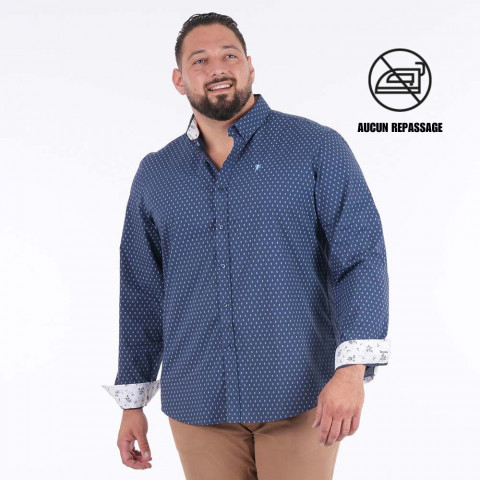 Chemise bleu no-iron à manches longues Ruckfield Ligne City