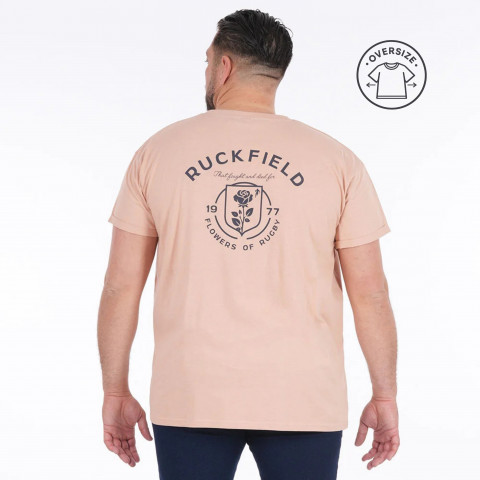 T-shirt oversize à manches courtes Ruckfield Flowers of Rugby abricot