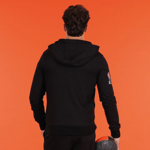 Sweat zippé à capuche noir Jonah Lomu by Ruckfield