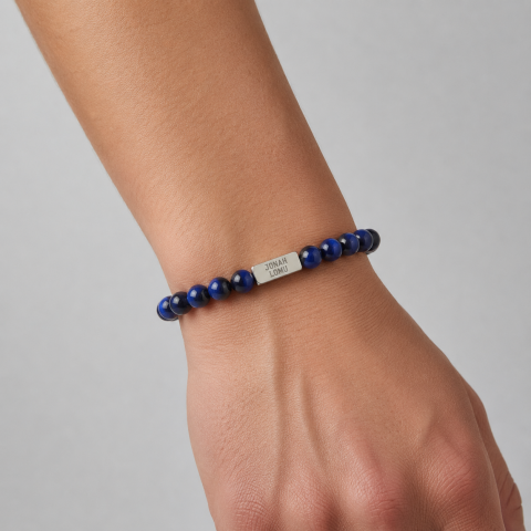Bracelet Jonah Lomu perles obsidienne