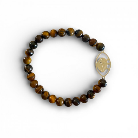 Bracelet Ruckfield x Stratos perles œil de tigre marron 